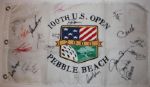 Multi-Signed 2000 Embroidered US Open Champs Flag - 20 Signatures 
