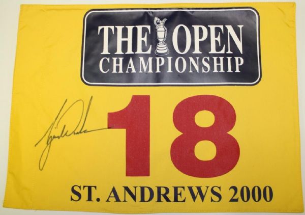 Tiger Woods Signed 2000 British Open Pin Flag - St. Andrews-Tiger Slam