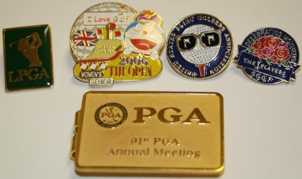 Lot of 4 Miscellaneous Pins and 1 Money Clip