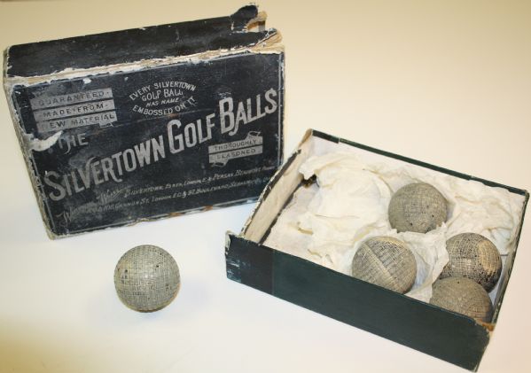 Silvertown Gutty Dozen Golf Ball Box with 5 New Gutty Golf Balls