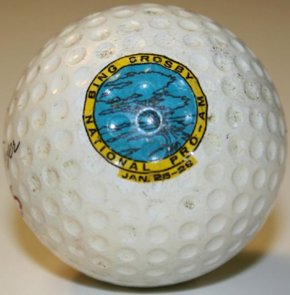 Circa 1962 Bing Crosby Pro-Am Logo Golf Ball. Dunlop, Gary Player. Jan. 25-28