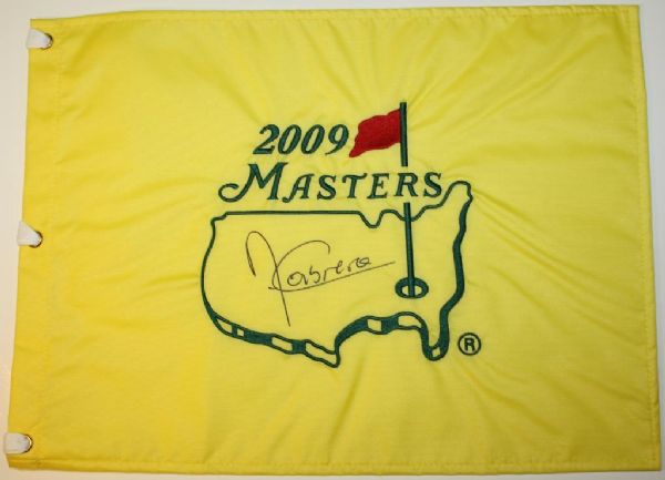 Angel Cabrera Signed 2009 Masters Flag