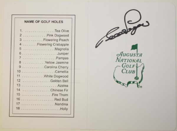 Bernhard Langer Signed Augusta National Golf Club Scorecard