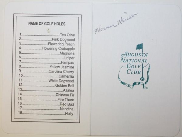 Herman Keiser Signed Augusta National Golf Club Scorecard