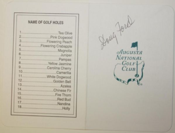 Doug Ford Signed Augusta National Golf Club Scorecard