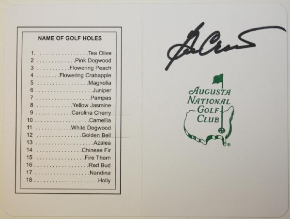 Ben Crenshaw Signed Augusta National Golf Club Scorecard