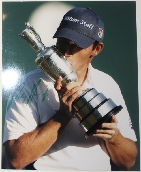 Padraig Harrington Signed 8x10 Photo with Claret Jug