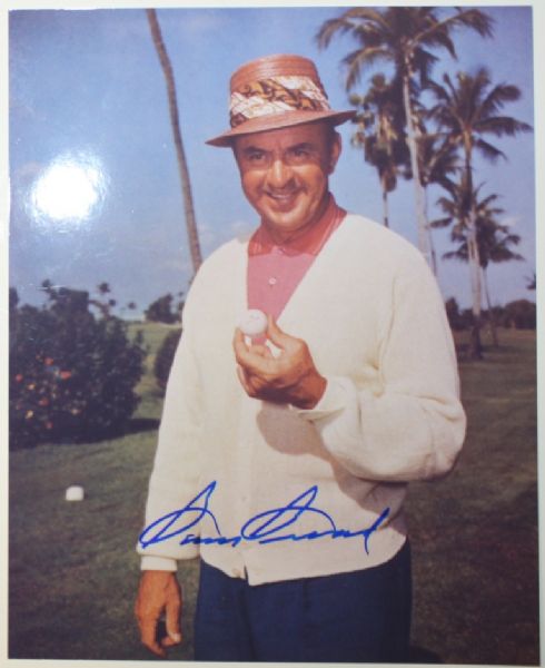 Sam Snead Signed 8x10 Photo Holding Golf Ball