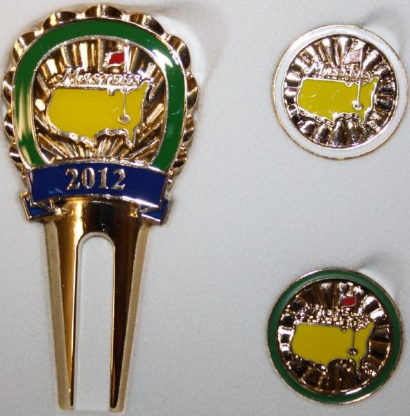 2012 Masters Commemorative Divot Tool Set with Two Ball Markers - Bubba Watson Winner