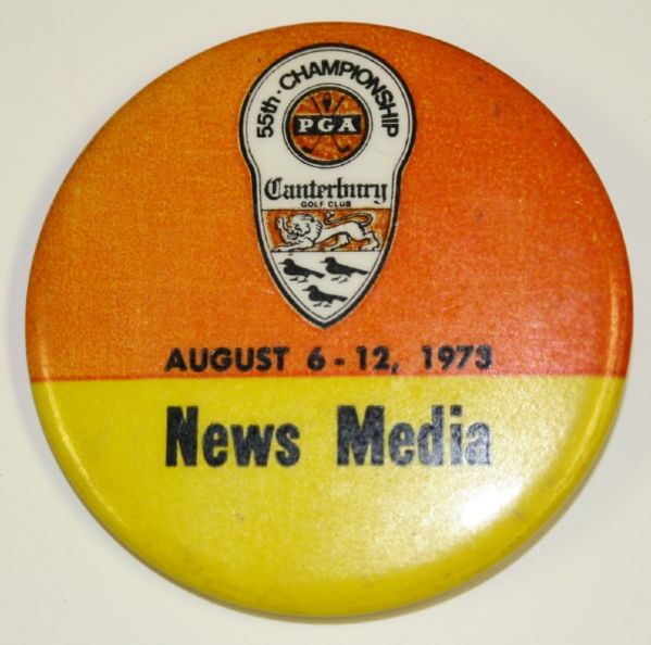 Media Badge 1973 PGA Championship @Canterbury Nicklauss 12th PGA Major & 14th Career