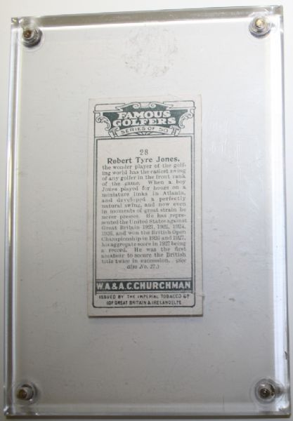 1927 Churchman's Bobby Jones Famous Golfers card #28