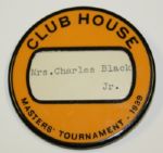 1939 Masters Tournament Clubhouse Pinback Badge - Issued to Bobby Jones Atlanta Neighbor
