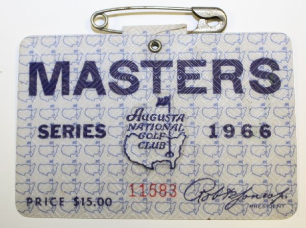 1966 Masters Badge-Jack Nicklaus Repeats as Champ-3RD Masters Title