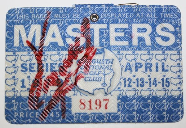 1979 Masters Badge signed By Fuzzy Zoeller JSA COA