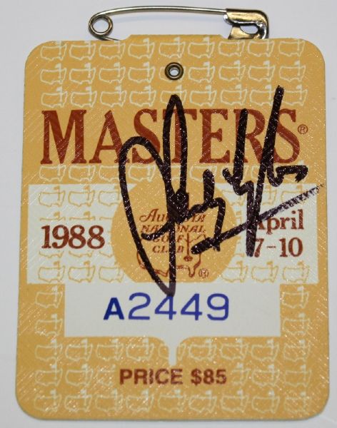 Sandy Lyle autographed 1988 Masters Badge JSA 