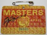 Jack Nicklaus Autographed 1975 Masters Badge-Jacks 5TH Masters Title  JSA