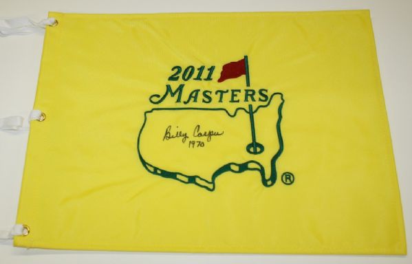 Billy Casper signed Masters flag with Year 1970 added JSA