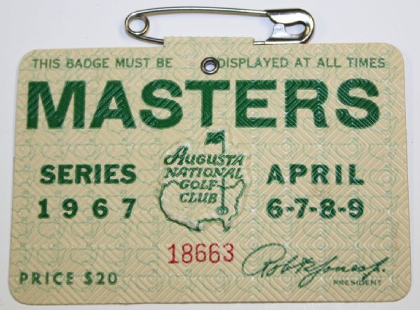 1967 Masters Badge