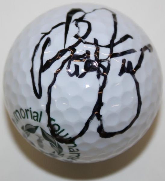 Rickie Fowler autographed Memorial Logo Golf Ball JSA COA