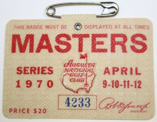 1970 Masters Badge