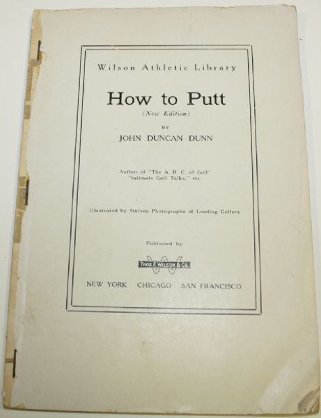 How to Putt by John Duncan Dunn - 1922