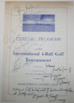 Autographed 1946 Miami International 4-Ball Program with CRAIG WOOD, Sam Snead, Tony Penna! JSA COA!