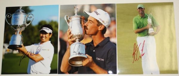 6 Autographed 8x10s Champions W/ Trophies Yang, Pavin, Cink, Ogilvey, Love, L.Glover JSA COA