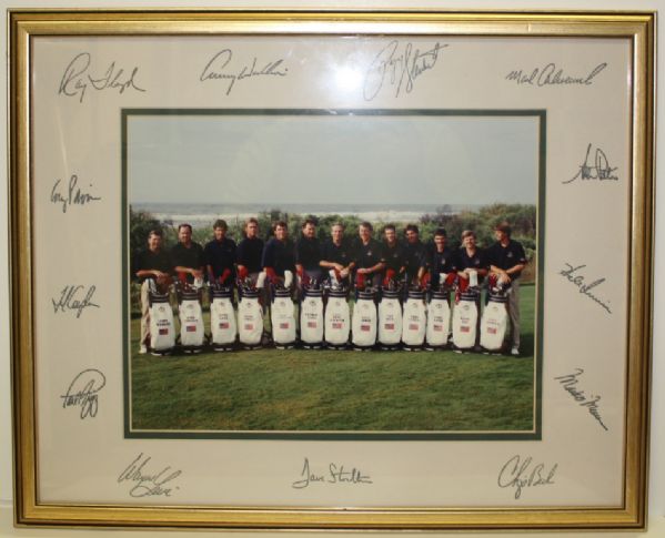 1991 US Ryder Cup Team 11x14 w/ Facsimile Autos Around Mat Board Deluxe Frame