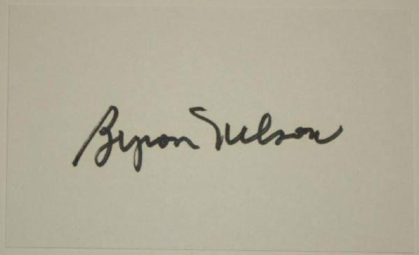 Byron Nelson Signed 3x5 Card - PSA