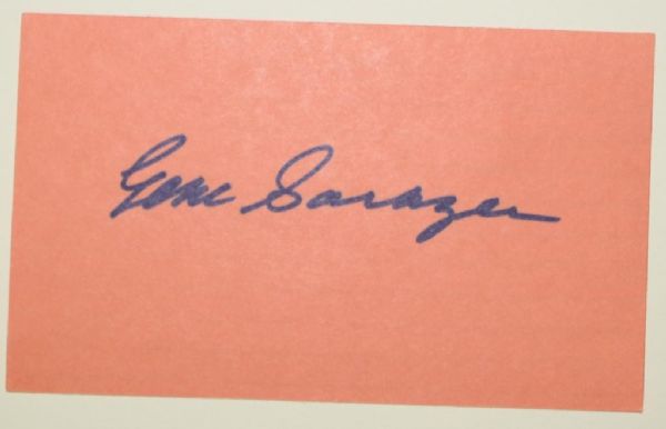 Gene Sarazen Signed 3x5 Index Card