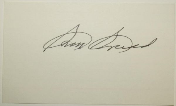 Sam Snead Signed 3x5 Index Card