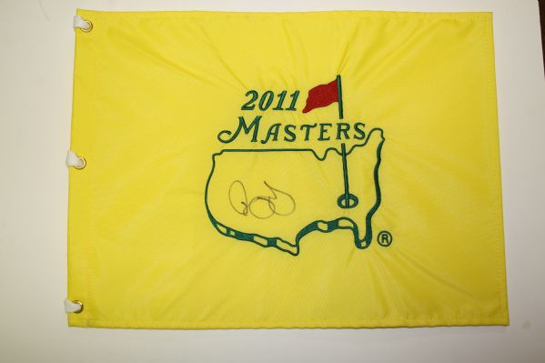 Rory McIlroy Signed 2011 Masters Embroidered Flag - Short Signature