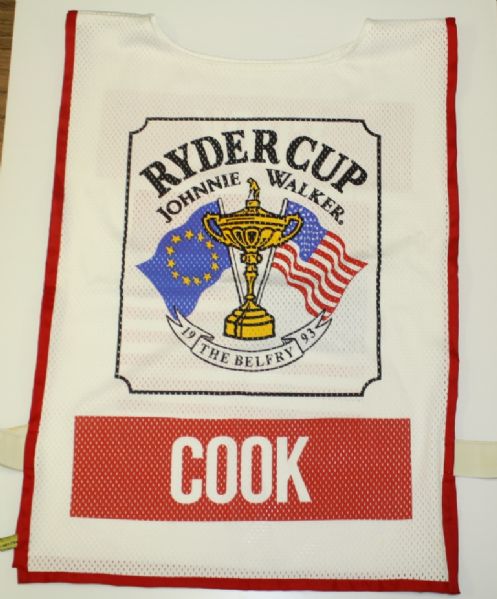 John Cooks 1993 Ryder Cup Caddy Bib