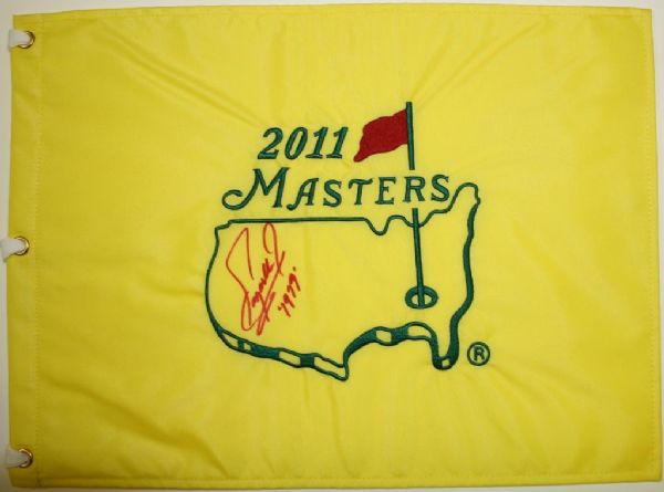 Fuzzy Zoeller Signed 2011 Masters Flag