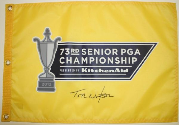 Lot of 2 Tom Watson Signed Senior PGA Championship Items