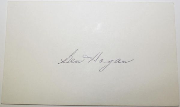 Ben Hogan Autographed Index Card 