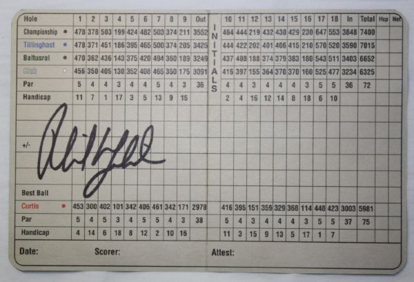 Phil Mickelson Autographed Baltusrol Scorecard - JSA