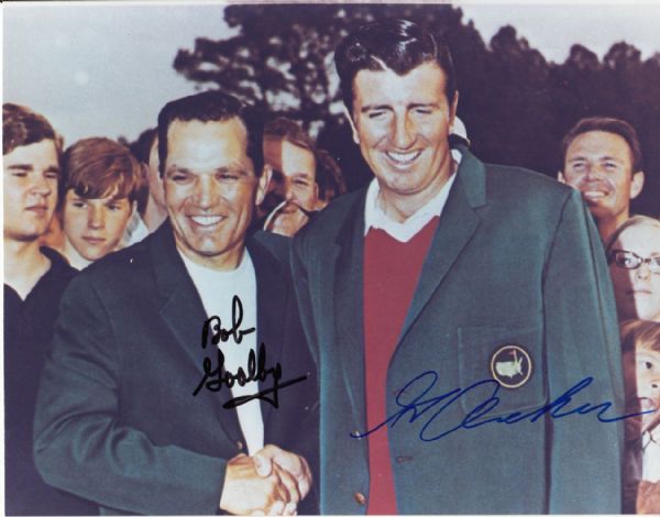 Bob Goalby and George Archer signed Masters Jacket 8x10 JSA COA 