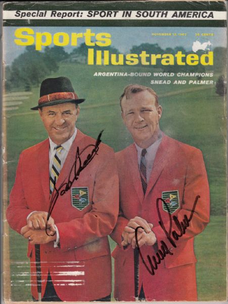 Sam Snead and Arnold Palmer signed Sports Illustrated JSA Coa 