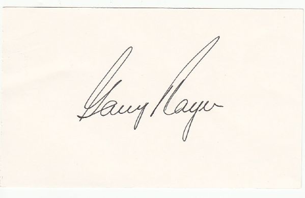 Gary Player signed 3x5 Card Perfect JSA COA