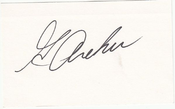 George Archer autographed 3x5 card Deceased Masters Champion JSA COA