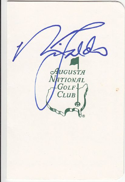 Nick Faldo signed Masters Scorecard Tough! JSA COA