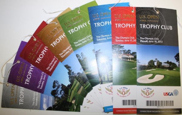 Full Set Unused 2012 US Open Tickets - The Olympic Club - Webb Simpson Winner