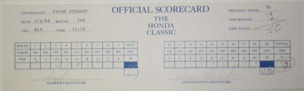 Payne Stewart Honda Clasic Match Used PGA Scorecard