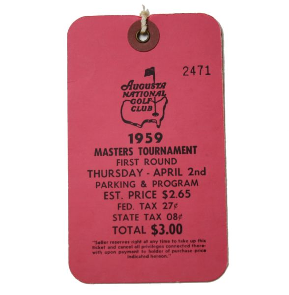 1959 Masters Tournament Badge - Art Wall, Jr. Winner