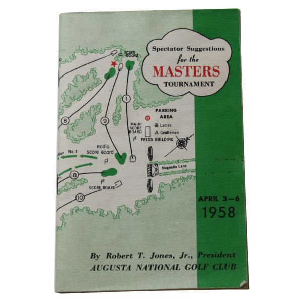 1958 Masters Tournament Spectators Guide