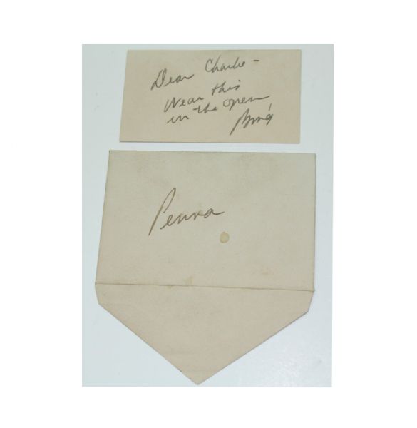Gift Notecard from Bing Crosby to Charley Penna-Wear This Sweater in the U.S. Open