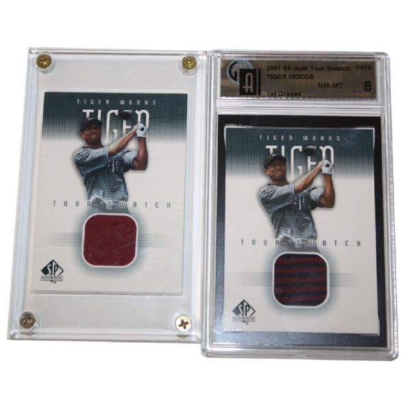 Lot of Two 2001 SP Tiger Woods Tour Swatch Cards