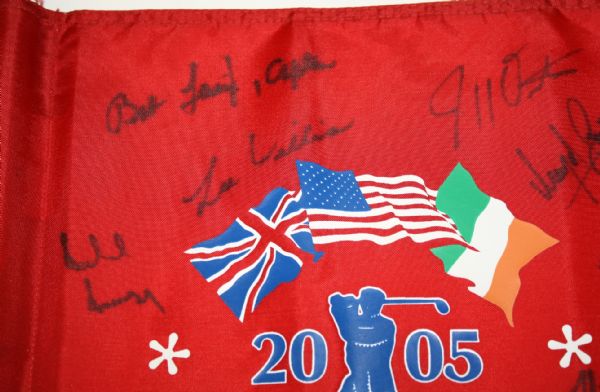 2005 Course Flown Walker Cup Flag Signed by Full European and USA Squads-Chicago Golf Club
