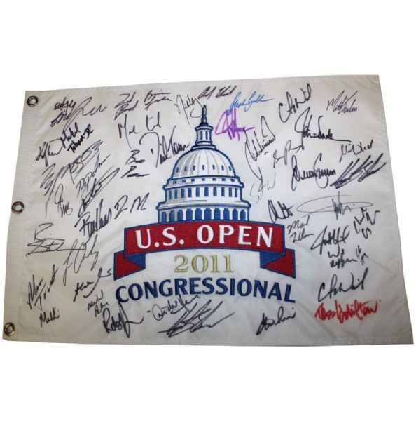 2011 Field Signed US Open Embroidered Flag